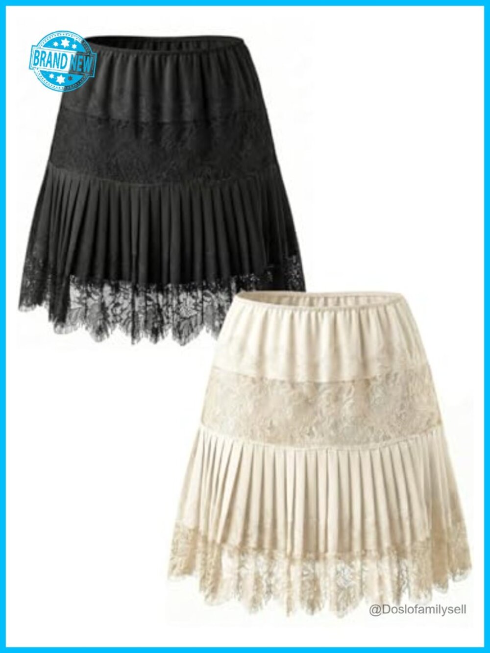 Women's Lace Mini Half Slip Skirt Polyester Low Rise Pleated Ruffle Layered